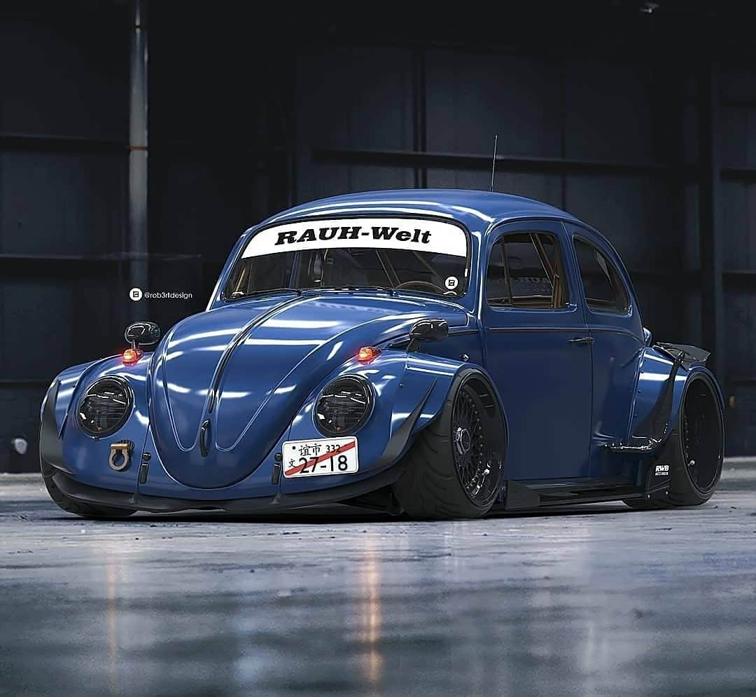 经典甲壳虫老车玩起宽体是最有味道的