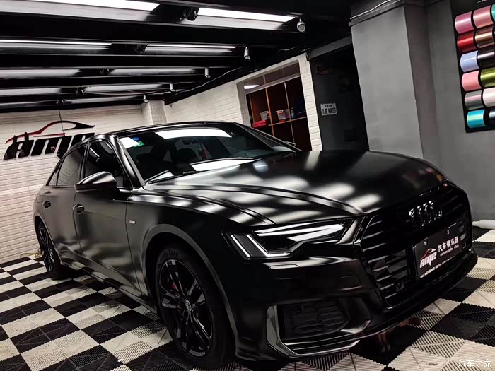 奥迪a6白色改黑武士档次高了很多坐标广州