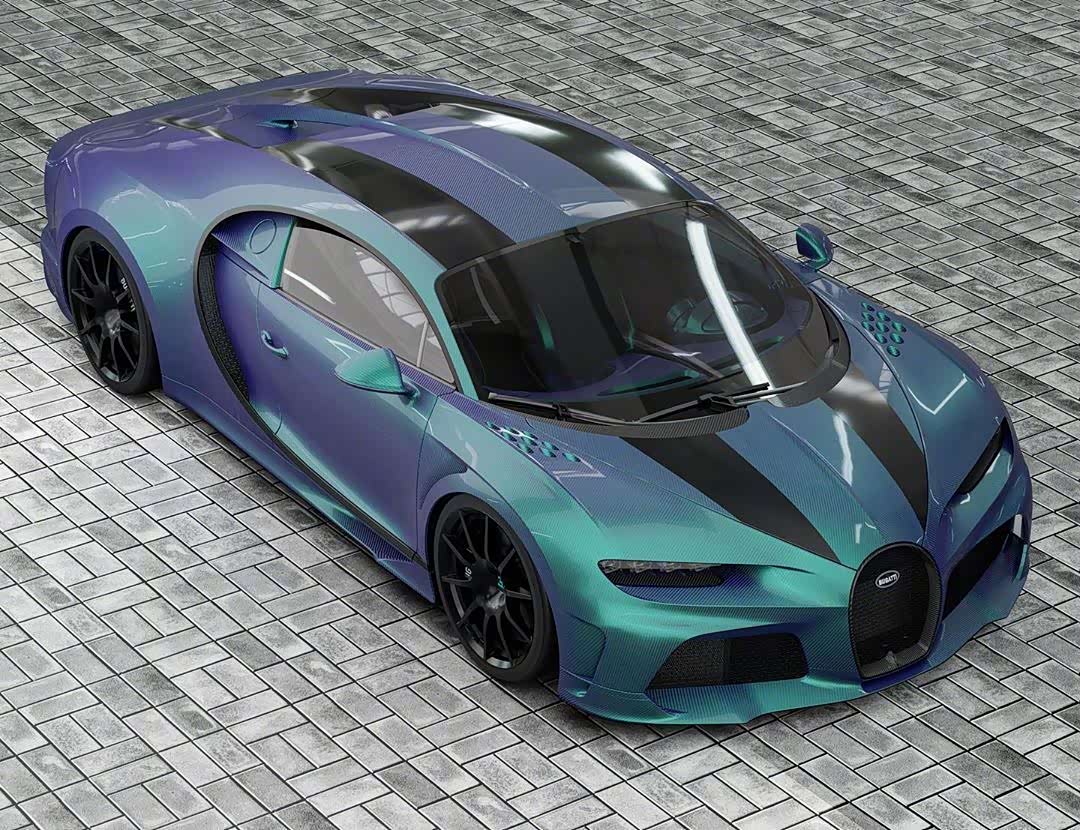 布加迪bugatti chiron 变色龙涂装.