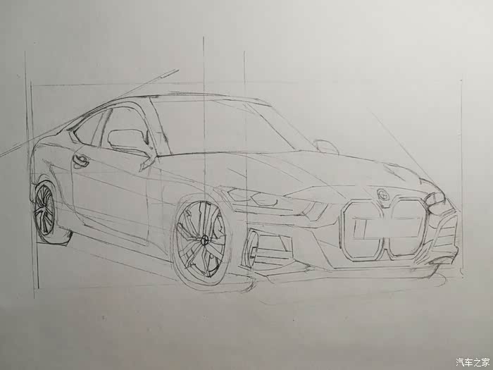 汽车手绘手绘新宝马4系