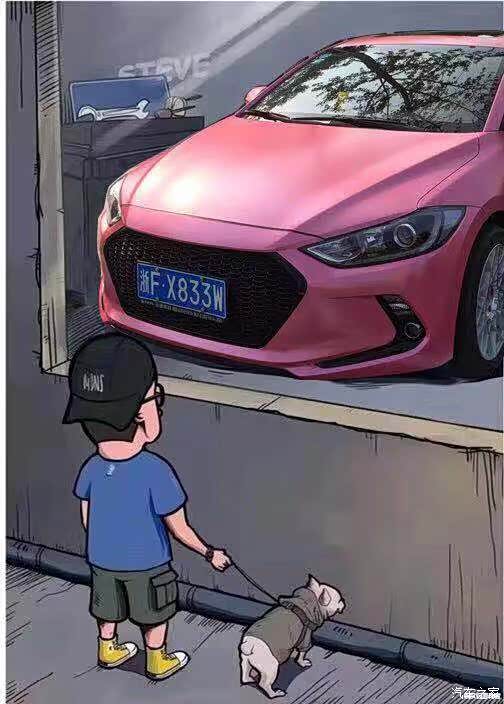 谁有抖音小孩子望着橱窗的看车的图片