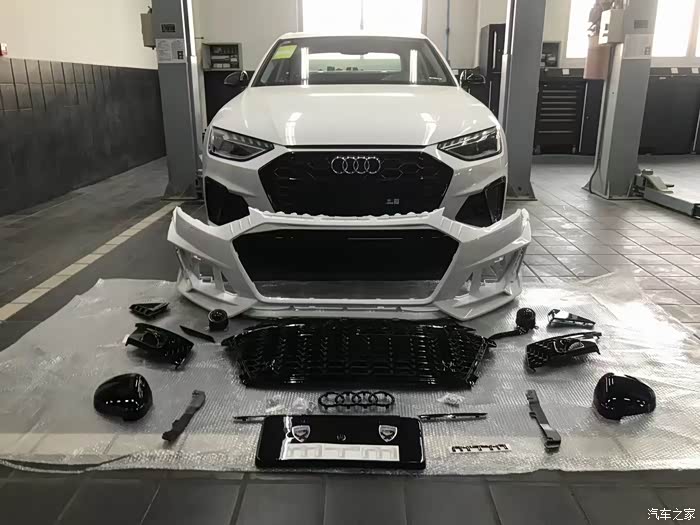 奥迪新款a4l改装升级星耀mtm前后包围套件