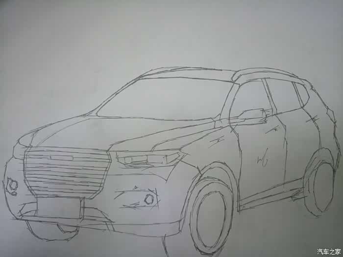 改版的红标的哈弗h6铅笔画的线条美感求精华谢谢