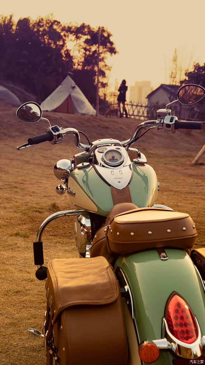 印第安酋长复古摩托车杨柳绿象牙白提车作业【最好的2020年礼物】