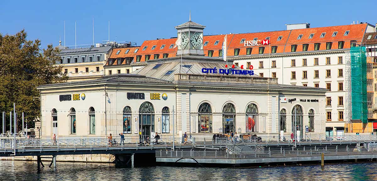 日内瓦时间城位于罗纳河中央的一个钟表展览馆