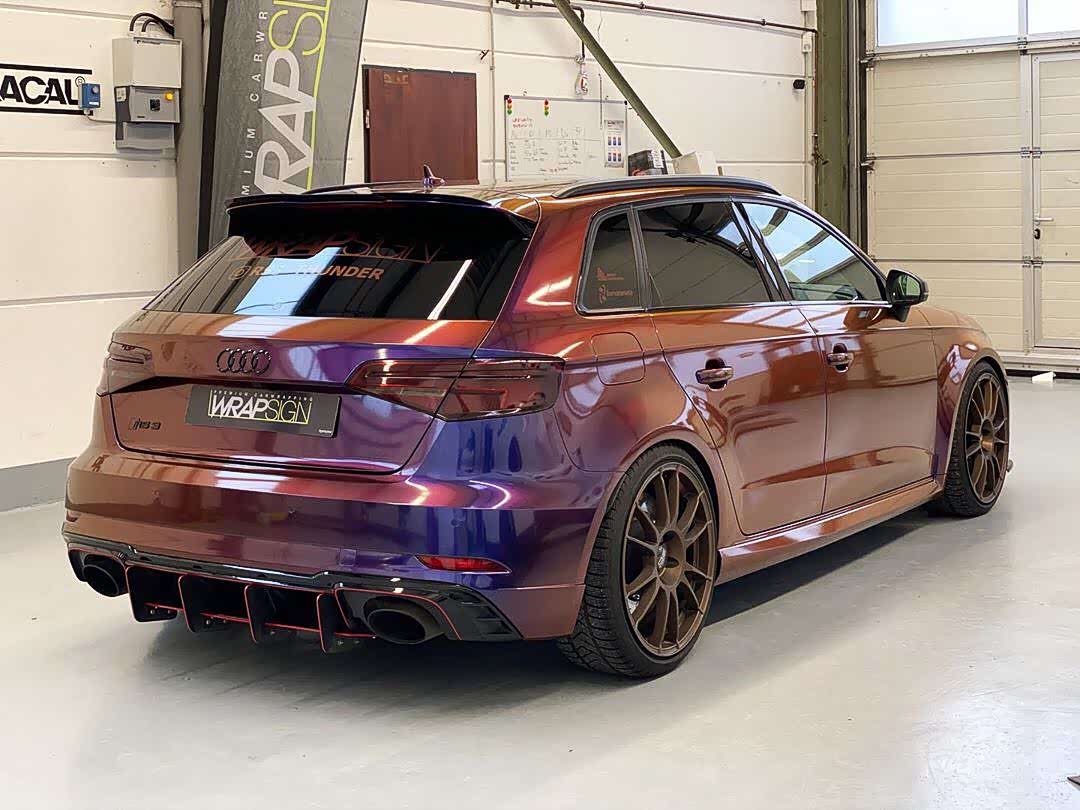 奥迪rs3雷鸣彩流涂装够潮流