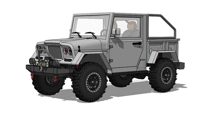 以w715为原型画了一辆mini皮卡