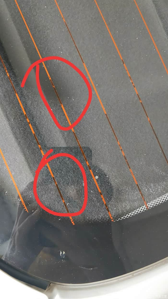 【图】后挡加热丝,除胶时搞坏了_起亚k3/k3s论坛_汽车之家论坛