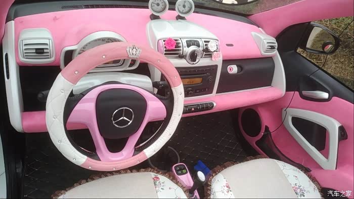 粉粉粉粉粉敞篷版smart改粉色内饰
