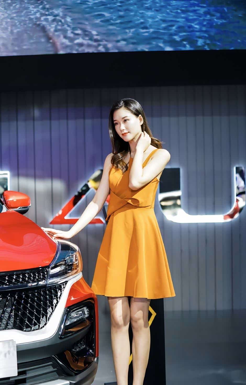 2020成都车展很会撒娇的车模