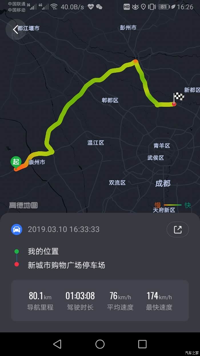 这是查导航发现,我怎么可能开那么快!车子最高时速限180.