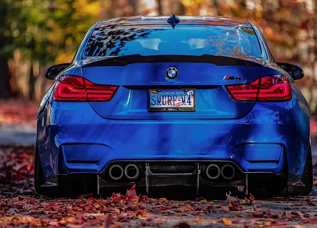 蓝色改装宝马m4,m-power的吸引力真大.