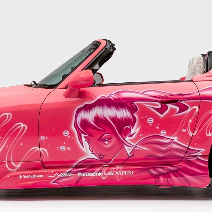 【图】本田suki粉红s2000,这般粉嫩的驾座,豪华的敞篷帅气_本田s2000