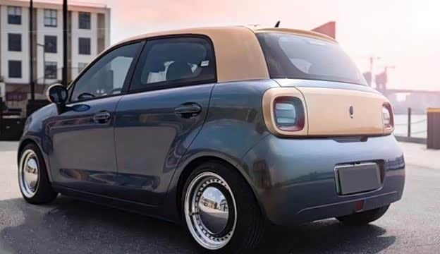 欧拉r1憨憨萌萌小胖子很有爱配上这款复古轮毂