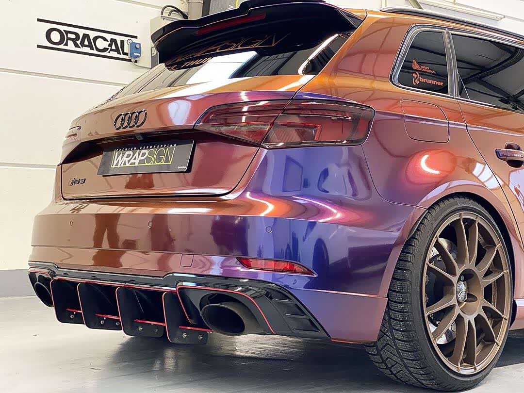 奥迪rs3雷鸣彩流涂装够潮流