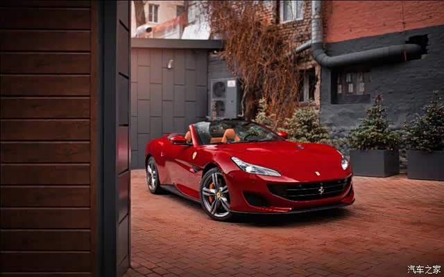 敞篷法拉利portofino依然迷人的红色