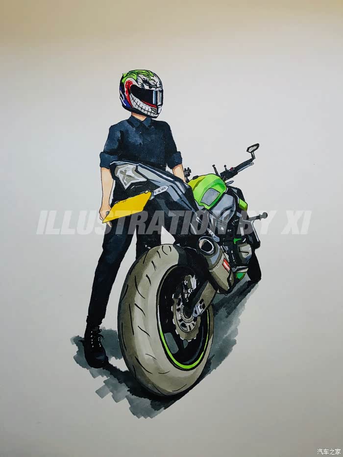 【图】【手绘机车】川崎kawasaki z 系列汇总_汽车插画论坛_汽车之家