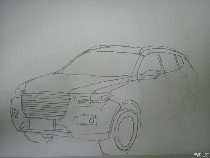 改版的红标的哈弗h6铅笔画的线条美感求精华谢谢