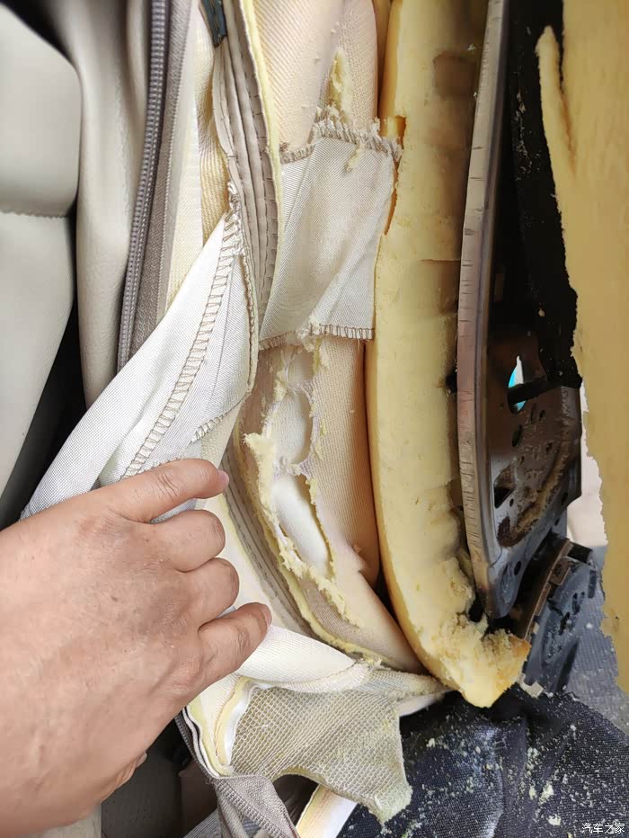 g6 座椅海绵塌陷的原因,修复后恢复如初.