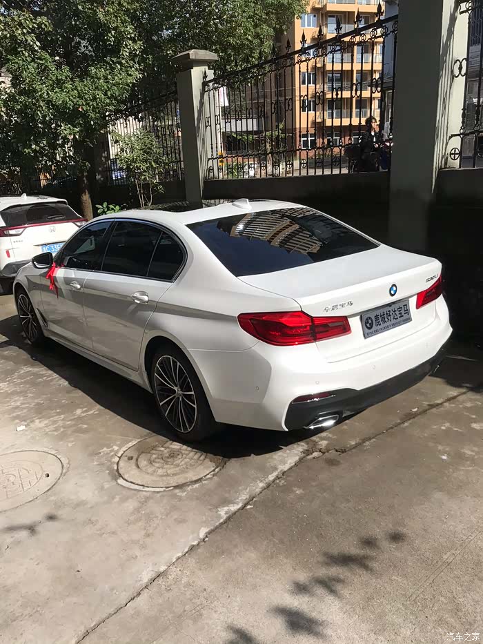 宝马2020款5系530li领先运动矿石白
