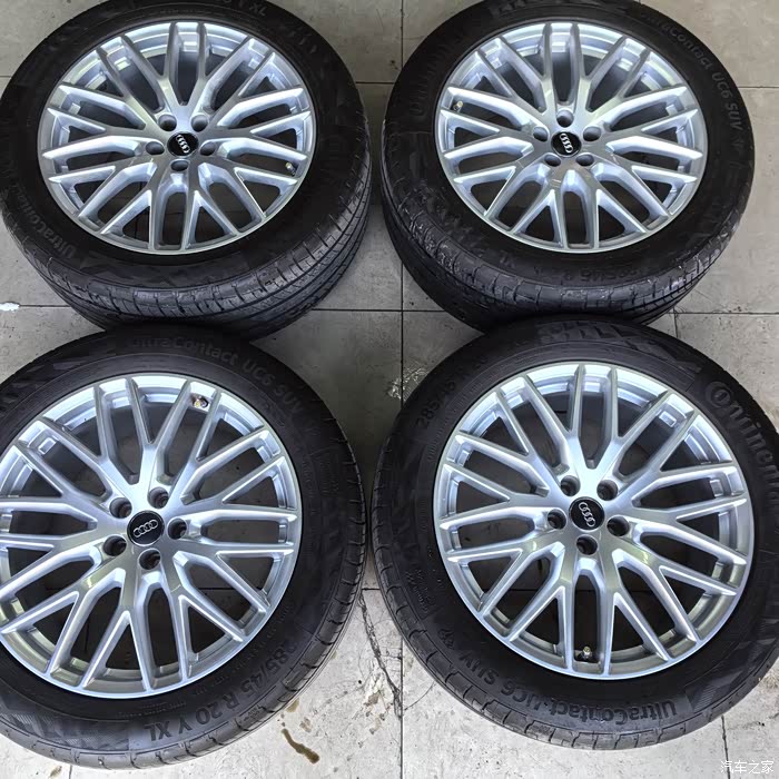 奥迪q7原厂20寸轮毂轮胎 豪华尊贵运动版通用 搭配马牌28