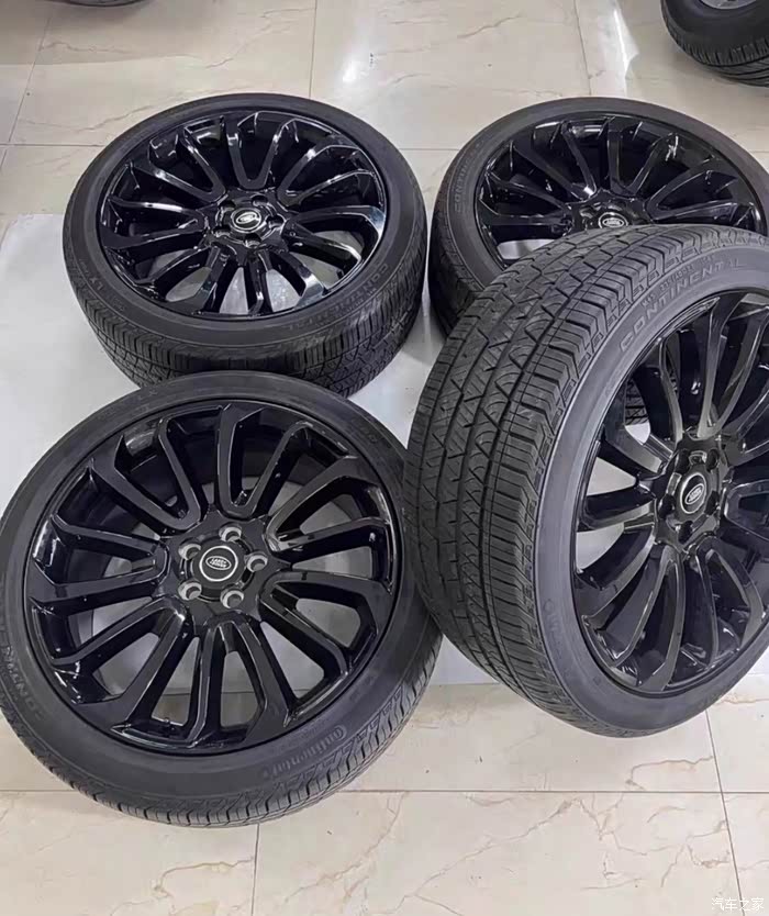 22寸黑色刀锋轮毂揽胜发现钢圈套件需要赶紧的