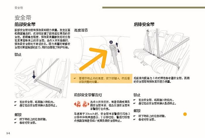 安全带高度调节图解图片