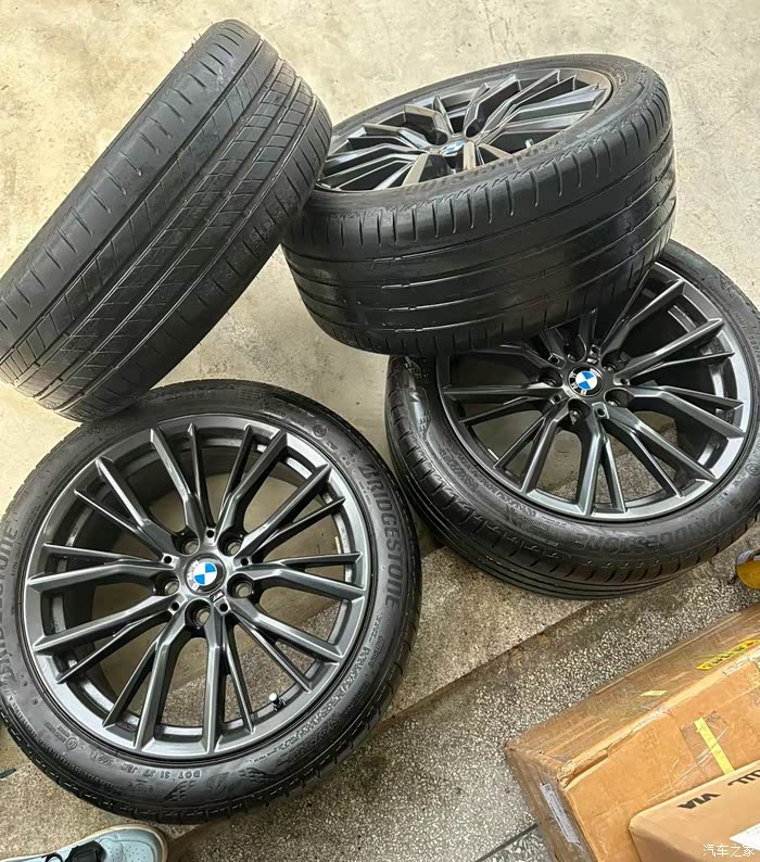 18寸宝马3系轮毂轮胎一套精品套件橙色好