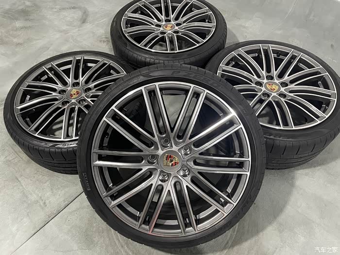 保时捷718轮毂20寸原厂拆车件带胎一套镜面锻造花瓣spy