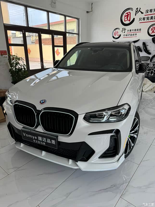 宝马ix3发光中网上车效果