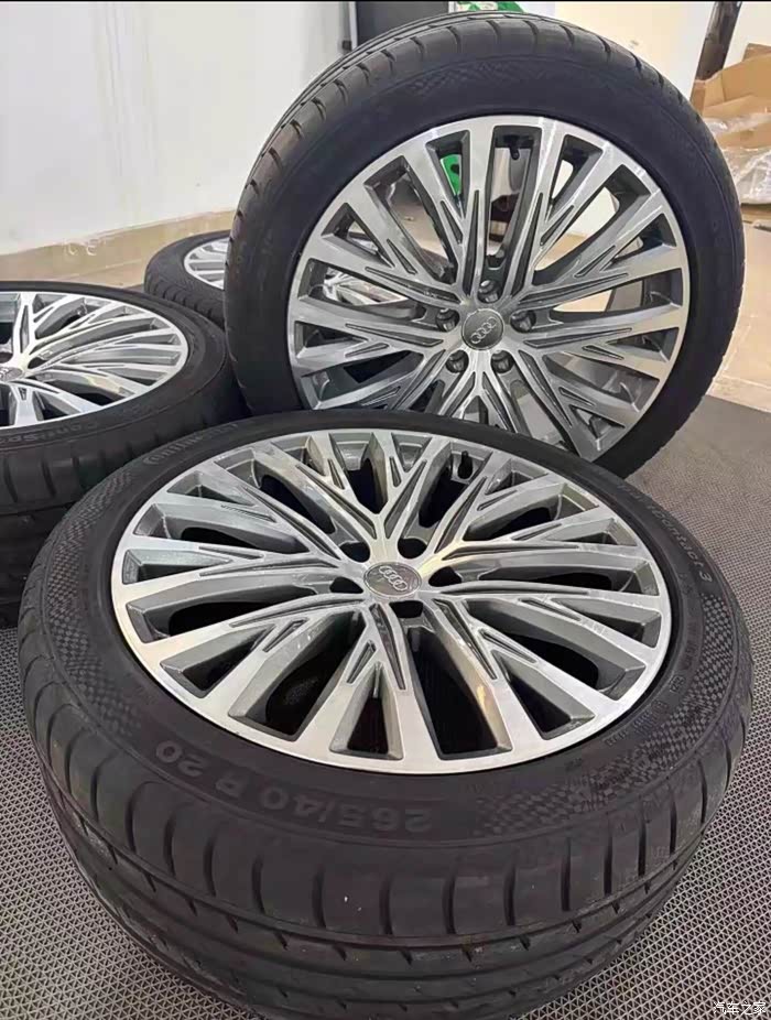 20寸奥迪a8树杈轮毂带胎原厂精品一套体验感拉满