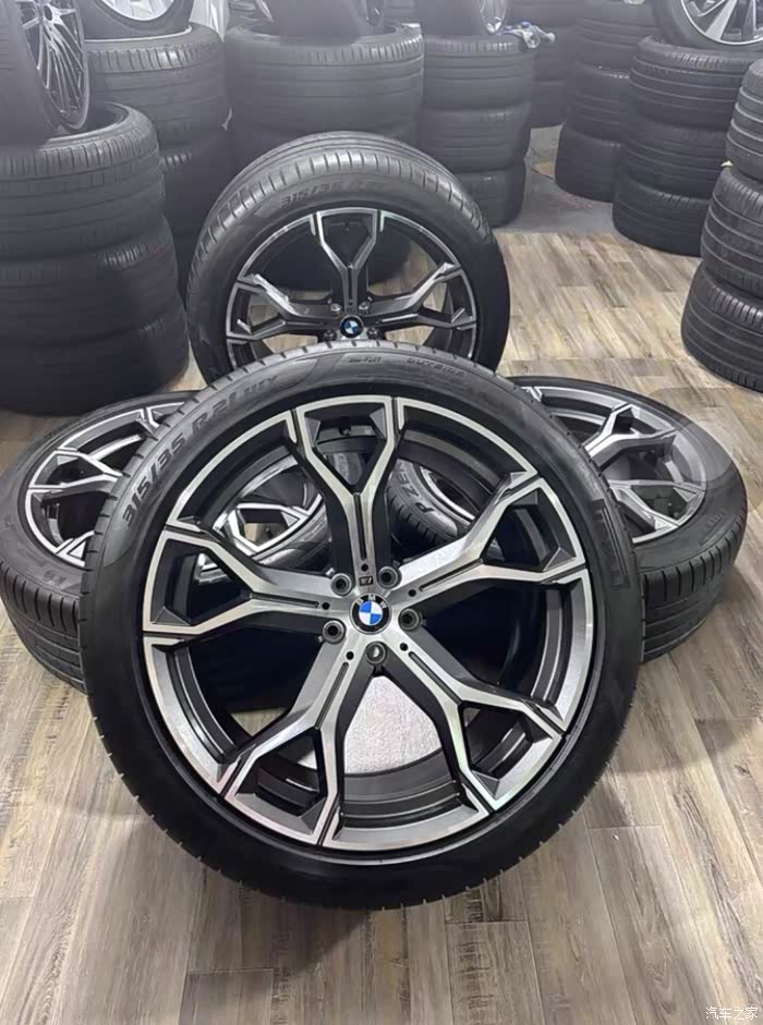 宝马x5轮毂21寸轮胎原厂原装拆车件一套