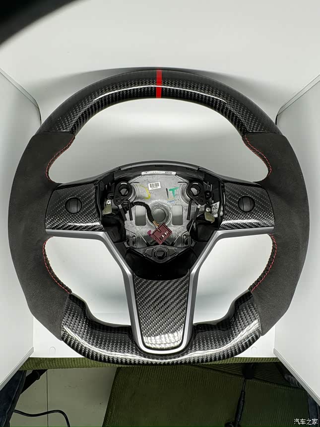 21款modely拆车碳纤维方向盘