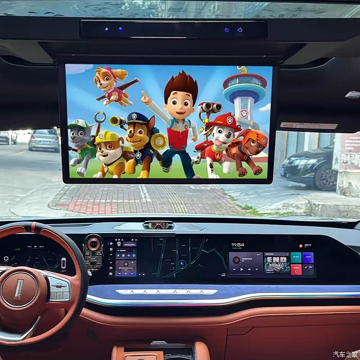 魏牌蓝山改装专用后排娱乐吸顶173寸电视手机互联车载高清显