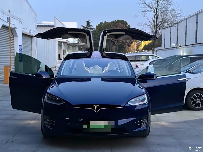 19年进口特斯拉毛豆x,100d,鸥翼门,百万豪车,蓝外白内