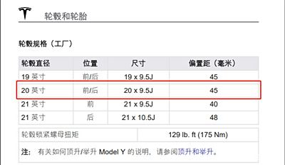 關於model y的輪轂,輪胎和胎壓