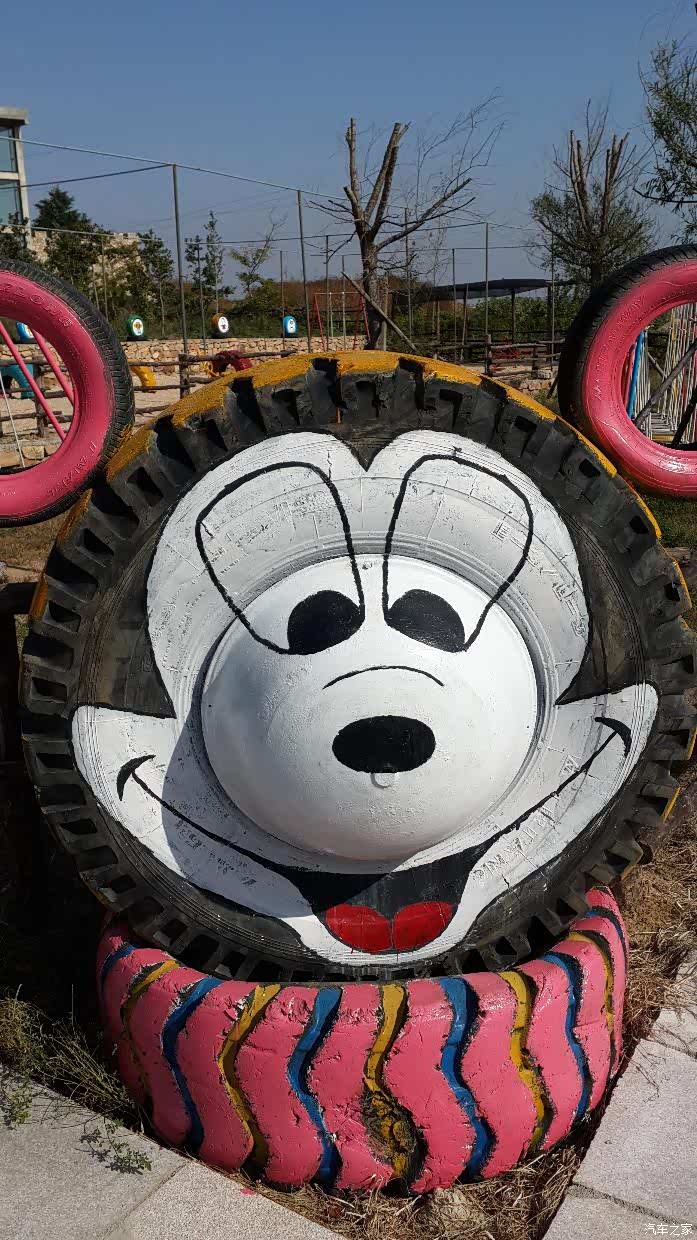 一进景区大门就是一个生态农场,里面有各种各样的动物,还有好废轮胎再