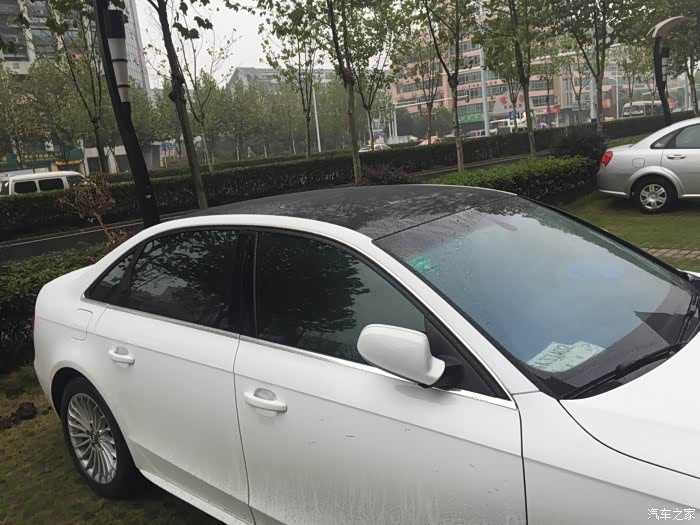 奥迪a4l贴黑顶作业多图