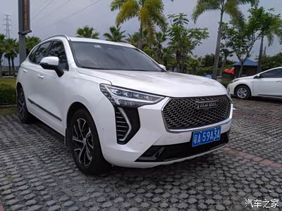 停车场里白色的车居多,但是哈弗初恋仍然是停车场最靓的仔,外观设计太