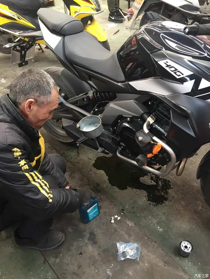 【图】我的春风400nk首保了_摩托车论坛_汽车之家论坛