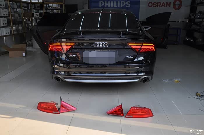 奥迪a7改装led流水尾灯逼格立马提升很多有木有