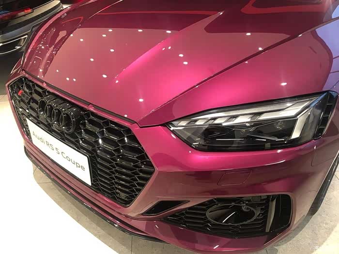 奥迪rs5coupe原厂车漆改色膜珍珠葡萄紫