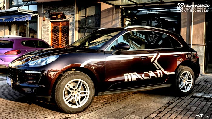 【tm改色贴膜案例】——保时捷macan广告拉花设计