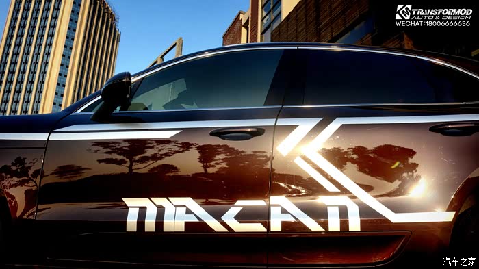 【tm改色贴膜案例】——保时捷macan广告拉花设计