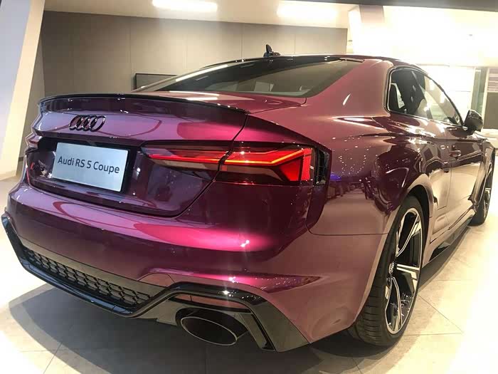 奥迪rs5coupe原厂车漆改色膜珍珠葡萄紫