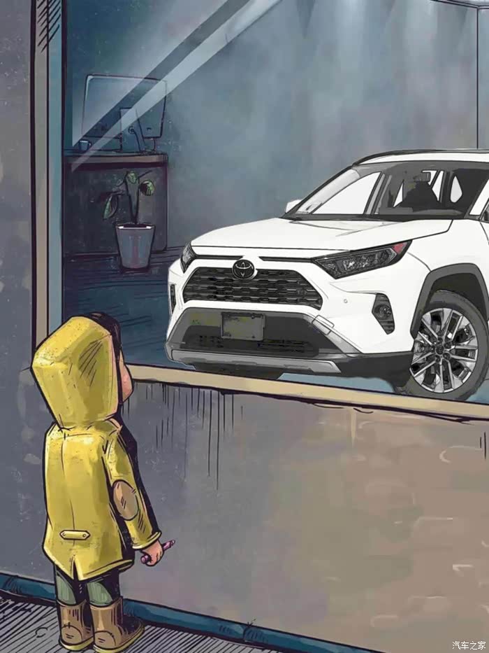 求一张小孩橱窗看车图片