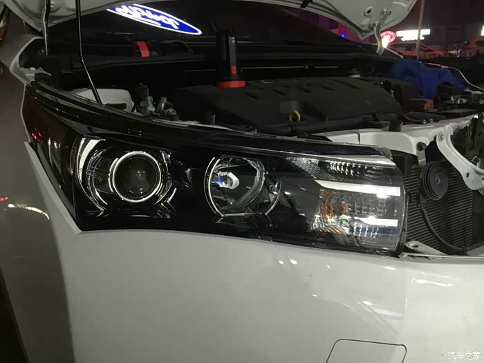 14款卡罗拉16gli改氙气大灯作业