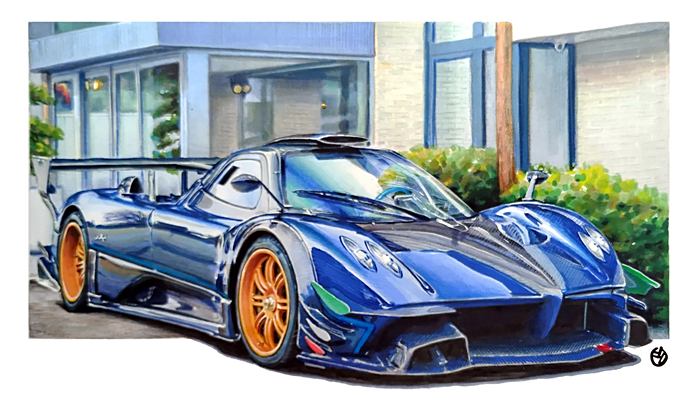 绘评车行走的艺术品帕加尼paganizonda