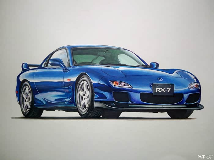 吉手绘转子发动机致敬经典mazdarx7