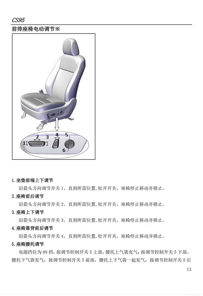 长安cs95使用手册图片版